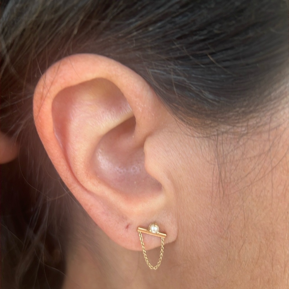 14k Gold Zoe Chicco Earring with Pearl